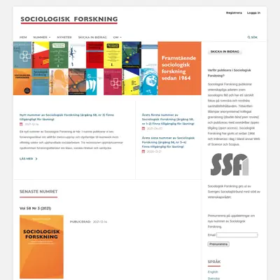 Sociologisk forskning startsida 2022