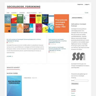 Sociologisk forskning startsida 2023