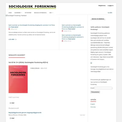 Sociologisk forskning startsida 2025