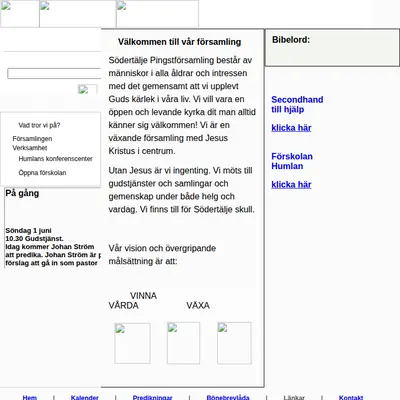 Pingstkyrkan Södertälje startsida 2007