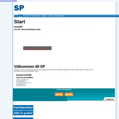 www.sodertaljeposten.se startsida 2014