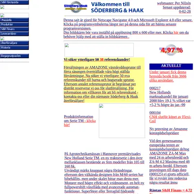 Söderberg & Haak, sodhaak.se startsida 2000