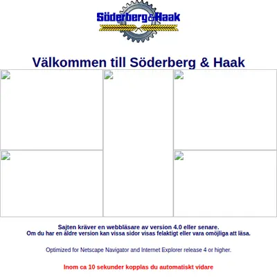 Söderberg & Haak, sodhaak.se startsida 2001