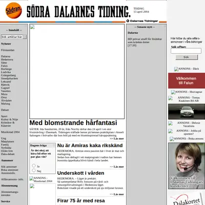 sodran.se startsida 2004