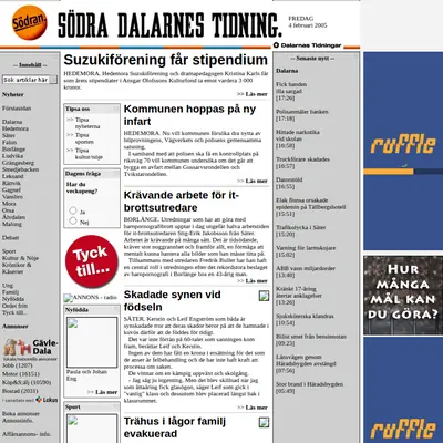 sodran.se startsida 2005