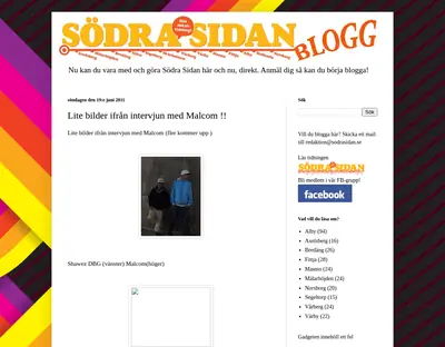 SÖDRA SIDAN startsida 2009