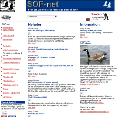 Vår Fågelvärld startsida 2002
