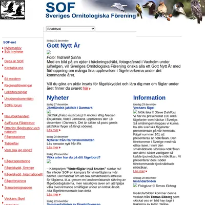 Vår Fågelvärld startsida 2006