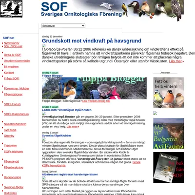 Vår Fågelvärld startsida 2007