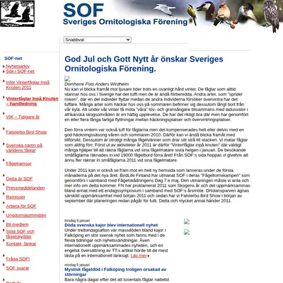 Vår Fågelvärld startsida 2011