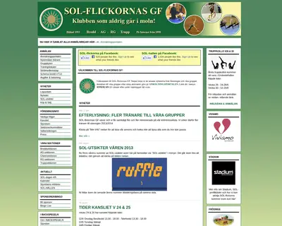 sol-flickorna.se startsida 2013
