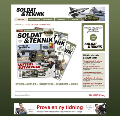 Soldat & Teknik startsida 2014