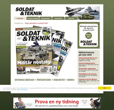 Soldat & Teknik startsida 2016