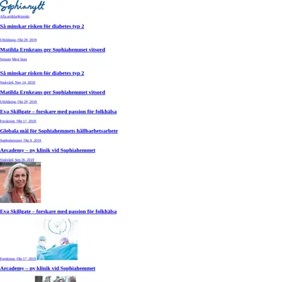 Sophianytt startsida 2019