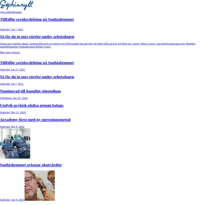 Sophianytt startsida 2021
