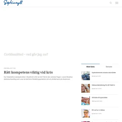 Sophianytt startsida 2022