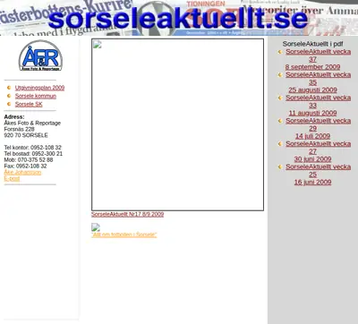 www.sorseleaktuellt.se startsida 2009