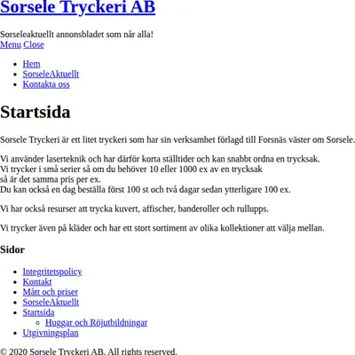 www.sorseleaktuellt.se startsida 2020