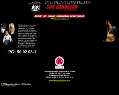 SOS Barn startsida 1998