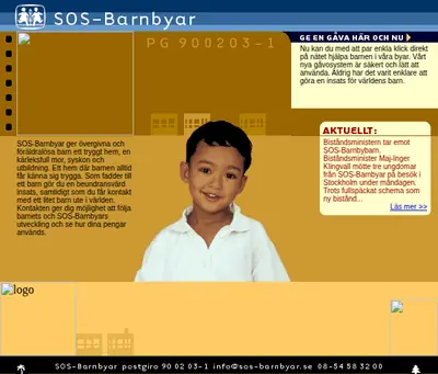 SOS Barn startsida 2000