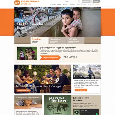 SOS Barn startsida 2015