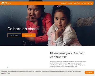 SOS Barn startsida 2022