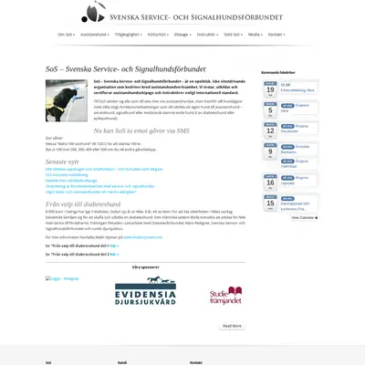 SoS-Hunden startsida 2016