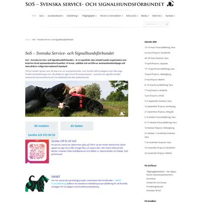 SoS-Hunden startsida 2020