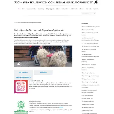 SoS-Hunden startsida 2021