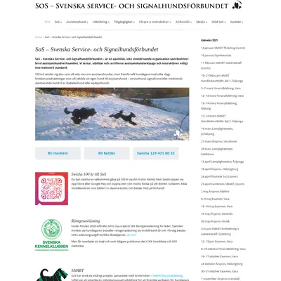 SoS-Hunden startsida 2022