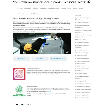 SoS-Hunden startsida 2023