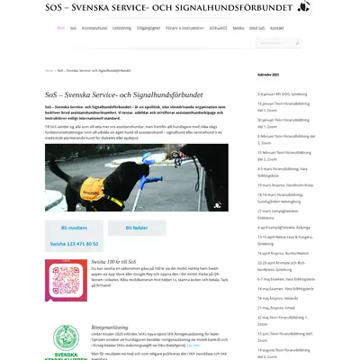 SoS-Hunden startsida 2024