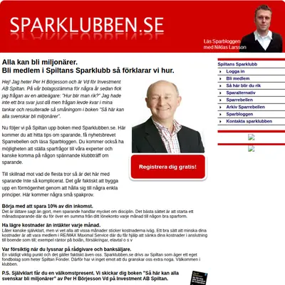 Sparklubben.se startsida 2010