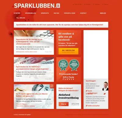 Sparklubben.se startsida 2013
