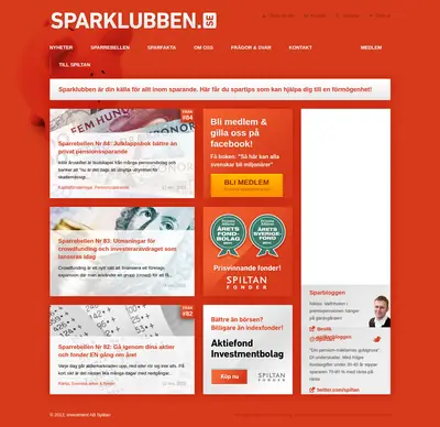 Sparklubben.se startsida 2014