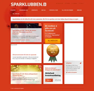 Sparklubben.se startsida 2018