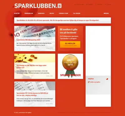 Sparklubben.se startsida 2023