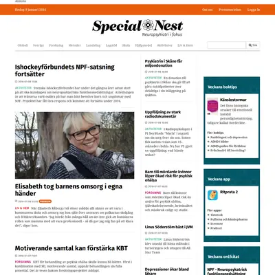 www.specialnest.se startsida 2016