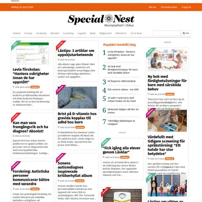 www.specialnest.se startsida 2020