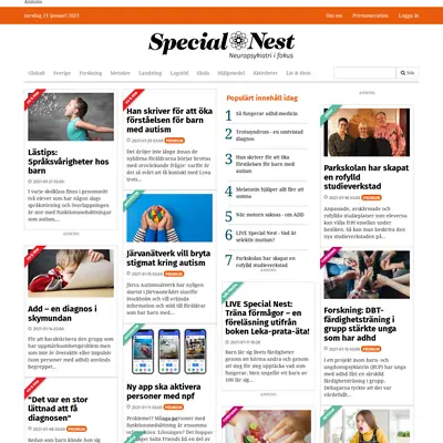 www.specialnest.se startsida 2021