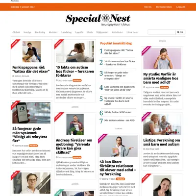 www.specialnest.se startsida 2023