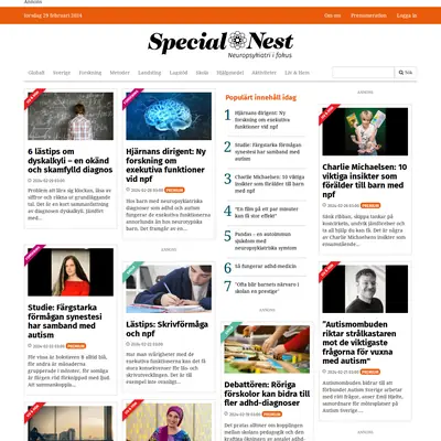 www.specialnest.se startsida 2024