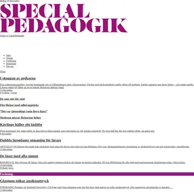 specialpedagogik.se startsida 2016