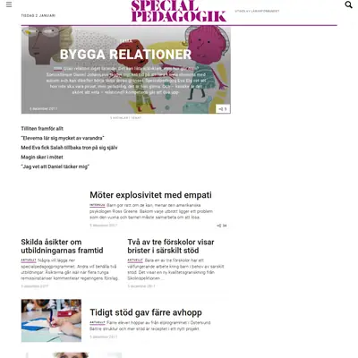 specialpedagogik.se startsida 2018
