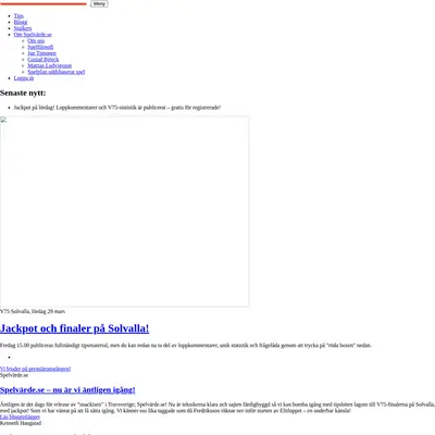 SPELVÄRDE.SE startsida 2014