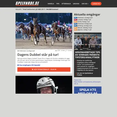 SPELVÄRDE.SE startsida 2017