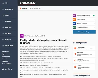 SPELVÄRDE.SE startsida 2026