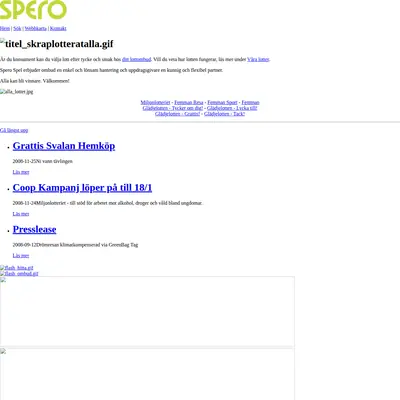 Spero startsida 2009