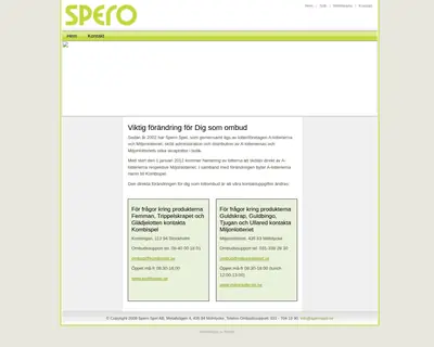 Spero startsida 2012