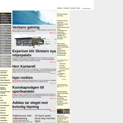 www.sportfack.se startsida 2009